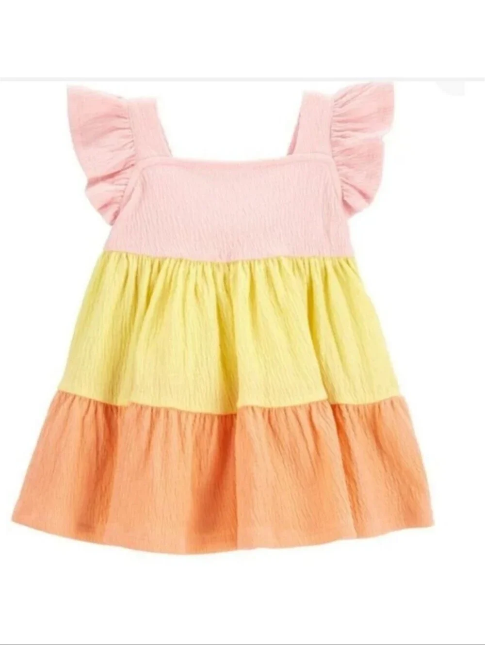 Carter's Baby Flutter Crinkle Jersey Dress Pastel Colors Size 18M